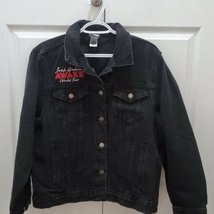 Josh Groban Awake Tour Black Denim Jean Jacket Button Front Womens Size L